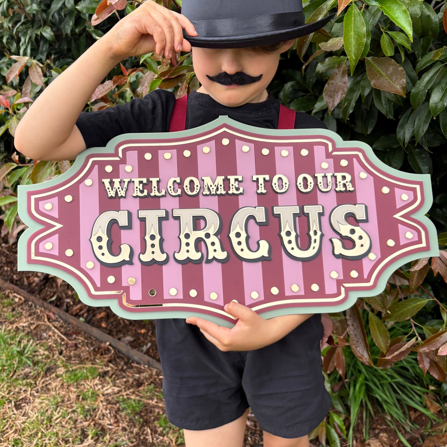 Marquee Circus Wall Decor Sign “Welcome to Our Circus” | Playroom & Nursery Wall Art | Vintage Inspired Statement Piece | Layered Acrylic