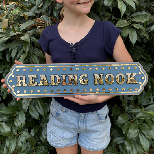 Kids Reading Nook Wall Decor | Statement Library Wall Sign | Unique Playroom or Bedroom Wall Art | Layered Acrylic