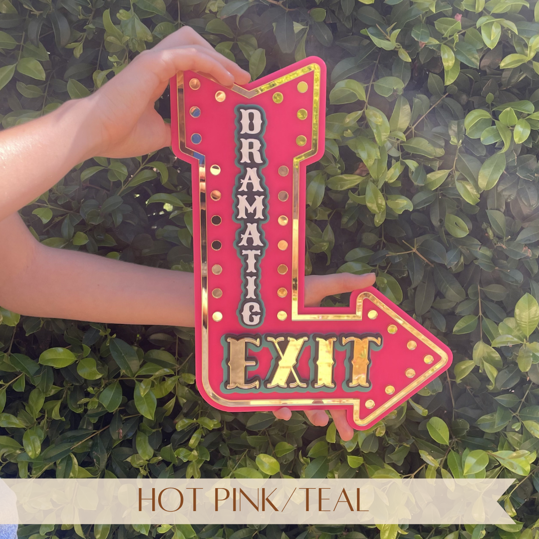 Statement Wall Decor Dramatic Exit Sign | Marquee Arrow Wall Art | Unique Gallery Wall Feature | Layered Acrylic