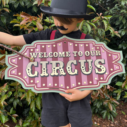 Marquee Circus Wall Decor Sign “Welcome to Our Circus” | Playroom & Nursery Wall Art | Vintage Inspired Statement Piece | Layered Acrylic