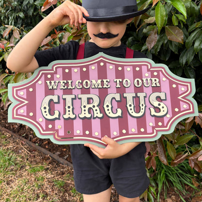 Marquee Circus Wall Decor Sign “Welcome to Our Circus” | Playroom & Nursery Wall Art | Vintage Inspired Statement Piece | Layered Acrylic