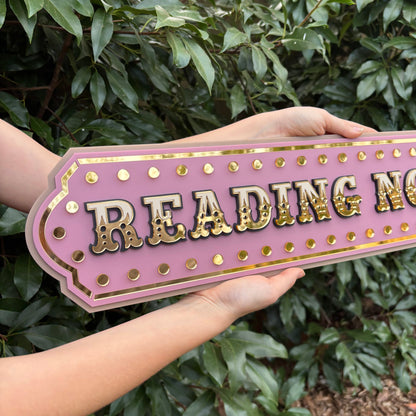 Nursery Reading Nook Decor | Kids Room Wall Art Sign | Whimsical Library Wall Decor for Playroom, Bedroom or Bookshelf