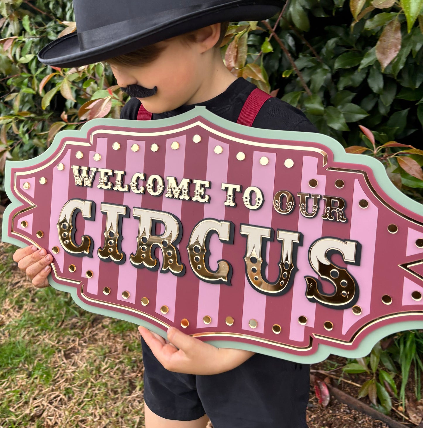 Marquee Circus Wall Decor Sign “Welcome to Our Circus” | Playroom & Nursery Wall Art | Vintage Inspired Statement Piece | Layered Acrylic