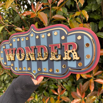 Wonder Wall Decor Sign | Whimsical Layered Acrylic Wall Art for Kids Rooms, Playrooms & Reading Nooks