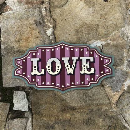 Love Wall Decor Sign | Statement Wall Art for Bedroom, Entryway & Gallery Walls | Layered Acrylic Marquee Sign with Mirror Gold