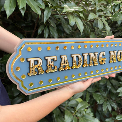Kids Reading Nook Wall Decor | Statement Library Wall Sign | Unique Playroom or Bedroom Wall Art | Layered Acrylic