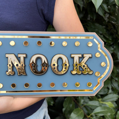 Kids Reading Nook Wall Decor | Statement Library Wall Sign | Unique Playroom or Bedroom Wall Art | Layered Acrylic