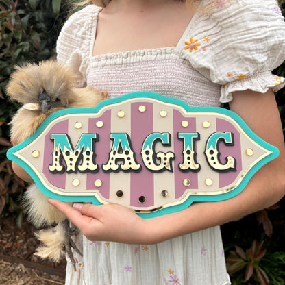 Magic Wall Decor Sign | Whimsical Layered Acrylic Wall Art for Kids Rooms, Nurseries & Playrooms