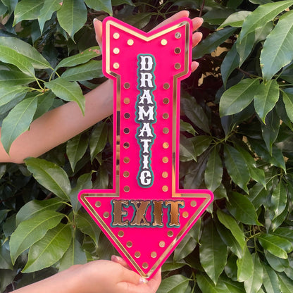 Dramatic Exit Arrow Wall Decor Sign | Marquee Arrow Wall Art | Whimsical Statement Piece for Playroom, Kids Room & Gallery Wall