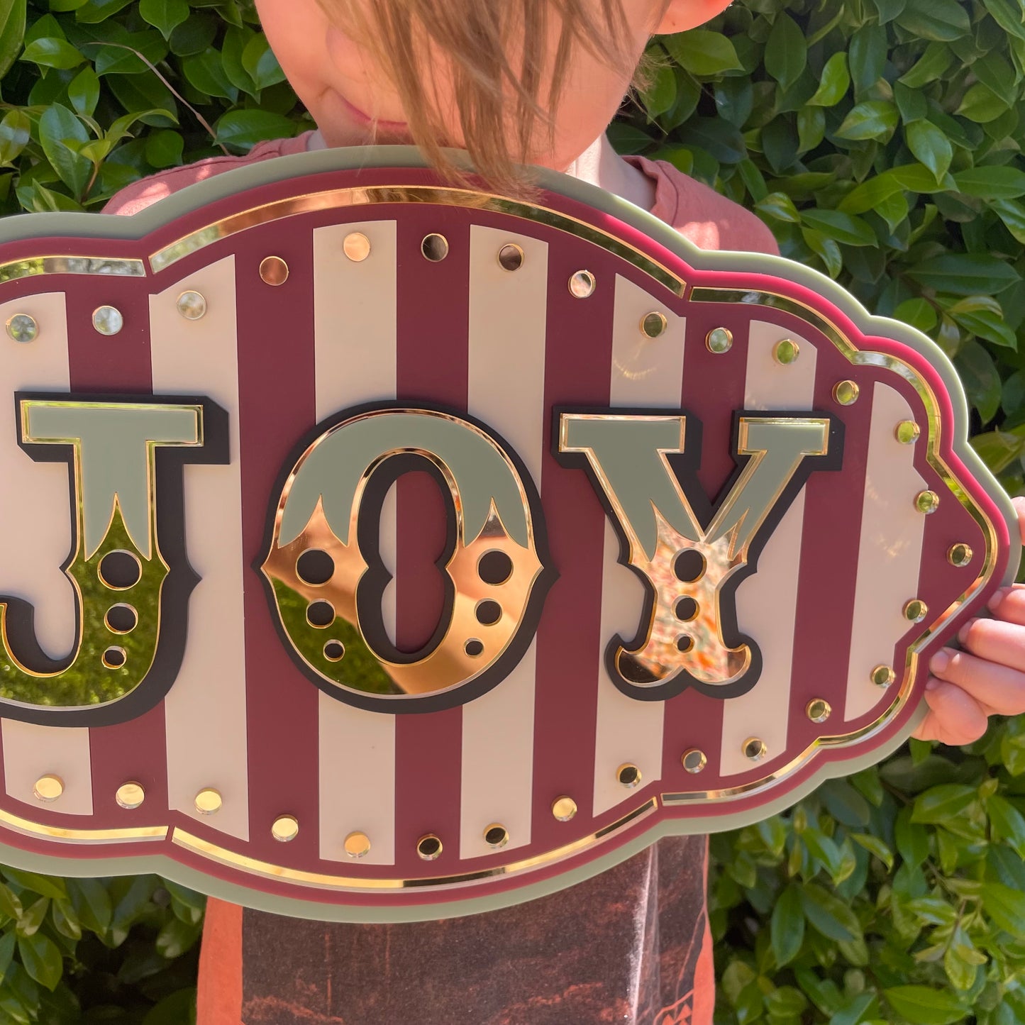 Joy Wall Decor Sign | Whimsical Layered Acrylic Wall Art for Kids Rooms, Playrooms & Creative Spaces