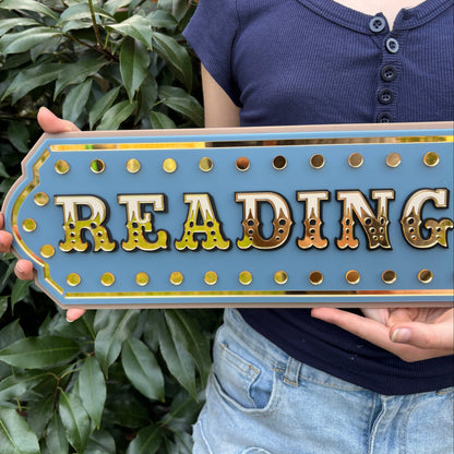 Kids Reading Nook Wall Decor | Statement Library Wall Sign | Unique Playroom or Bedroom Wall Art | Layered Acrylic