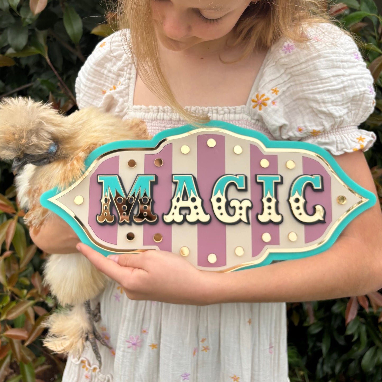 Magic Wall Decor Sign | Whimsical Layered Acrylic Wall Art for Kids Rooms, Nurseries & Playrooms