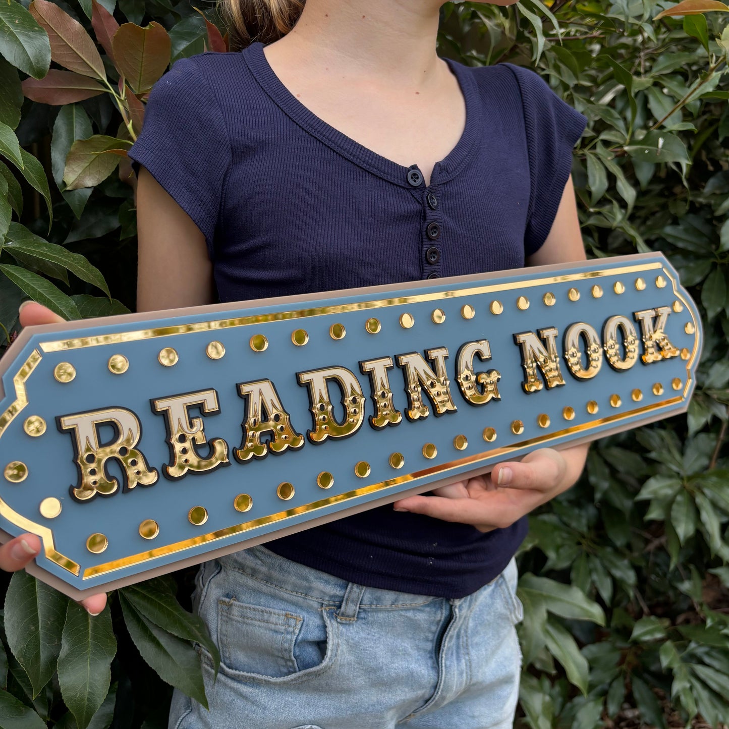 Kids Reading Nook Wall Decor | Statement Library Wall Sign | Unique Playroom or Bedroom Wall Art | Layered Acrylic
