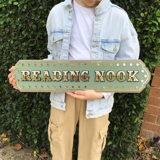 Reading Nook Decor Sign | Kids Reading Corner Wall Art | Library Wall Sign for Playroom, Nursery or Classroom | Layered Acrylic