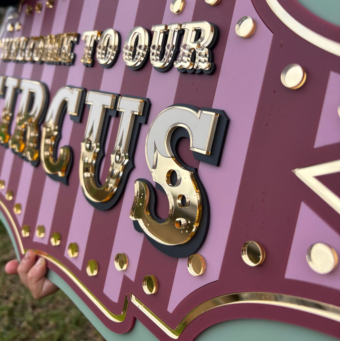 Marquee Circus Wall Decor Sign “Welcome to Our Circus” | Playroom & Nursery Wall Art | Vintage Inspired Statement Piece | Layered Acrylic