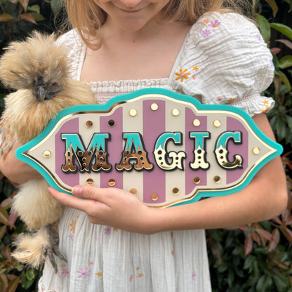 Magic Wall Decor Sign | Whimsical Layered Acrylic Wall Art for Kids Rooms, Nurseries & Playrooms