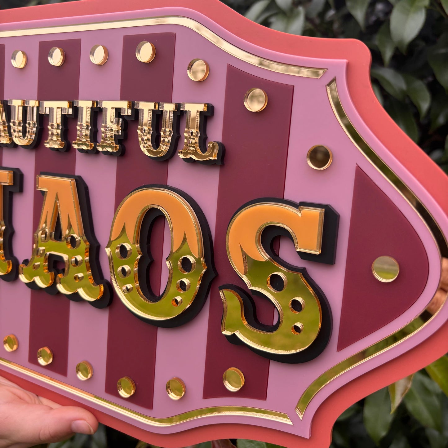 Beautiful Chaos Wall Sign | Whimsical Layered Acrylic Wall Art for Playrooms, Bedrooms & Creative Spaces
