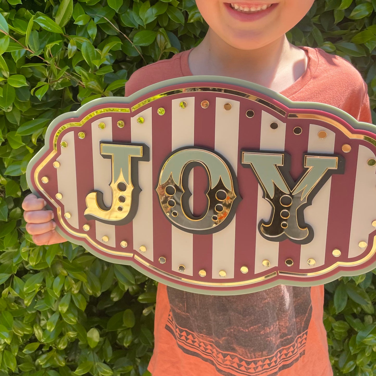Joy Wall Decor Sign | Whimsical Layered Acrylic Wall Art for Kids Rooms, Playrooms & Creative Spaces