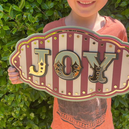 Joy Wall Decor Sign | Whimsical Layered Acrylic Wall Art for Kids Rooms, Playrooms & Creative Spaces