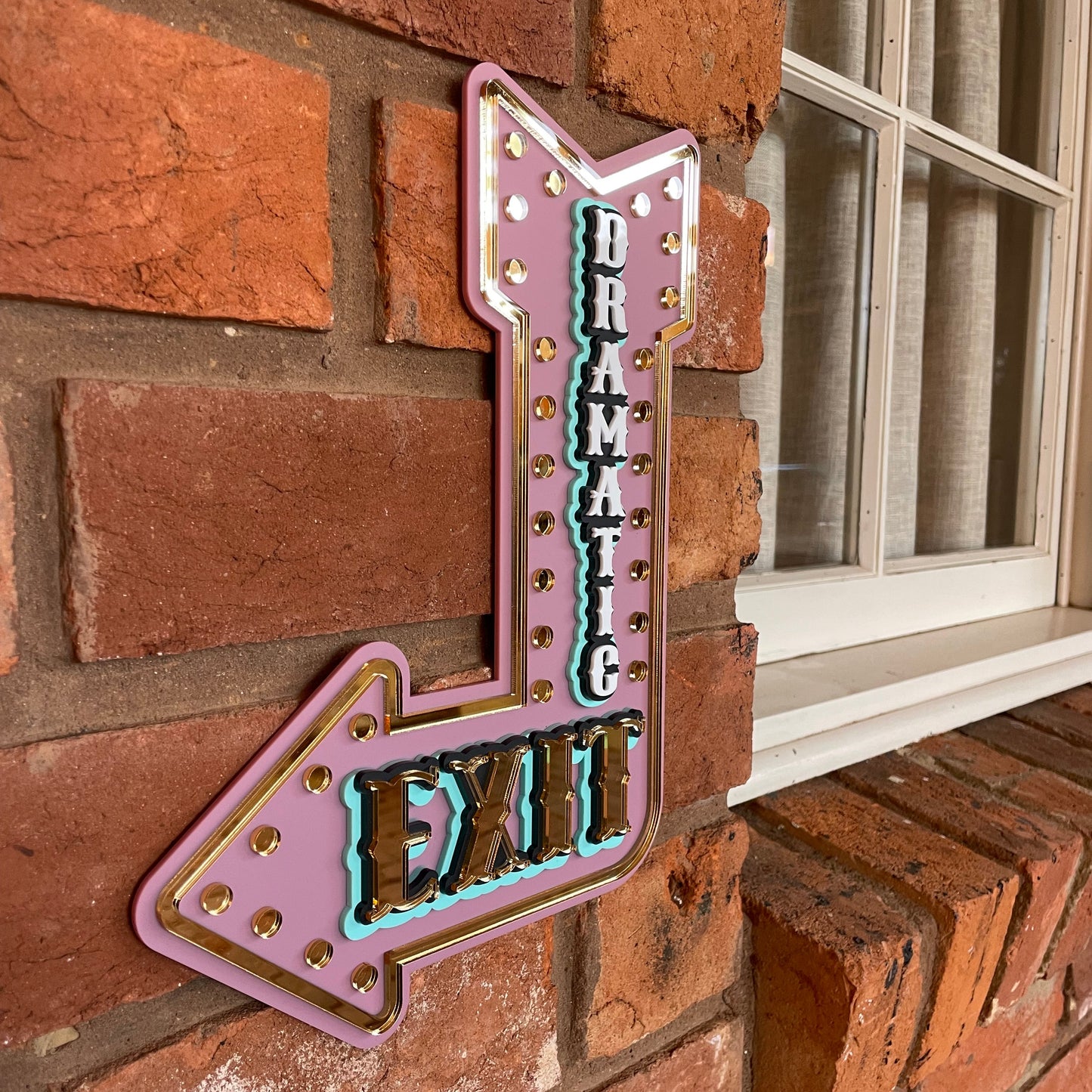 Dramatic Exit Wall Sign | Whimsical Marquee Arrow Wall Decor