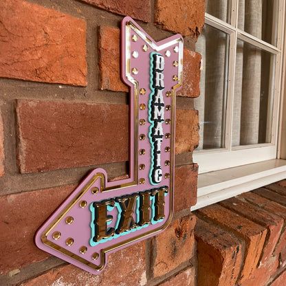 Dramatic Exit Wall Sign | Whimsical Marquee Arrow Wall Decor