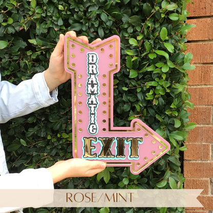 Statement Wall Decor Dramatic Exit Sign | Marquee Arrow Wall Art | Unique Gallery Wall Feature | Layered Acrylic