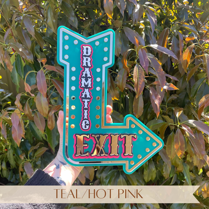 Statement Wall Decor Dramatic Exit Sign | Marquee Arrow Wall Art | Unique Gallery Wall Feature | Layered Acrylic