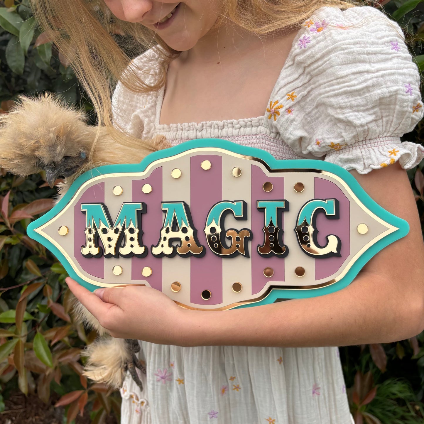 Magic Wall Decor Sign | Whimsical Layered Acrylic Wall Art for Kids Rooms, Nurseries & Playrooms