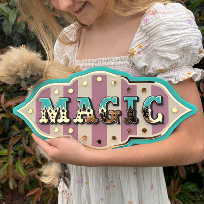 Magic Wall Decor Sign | Whimsical Layered Acrylic Wall Art for Kids Rooms, Nurseries & Playrooms
