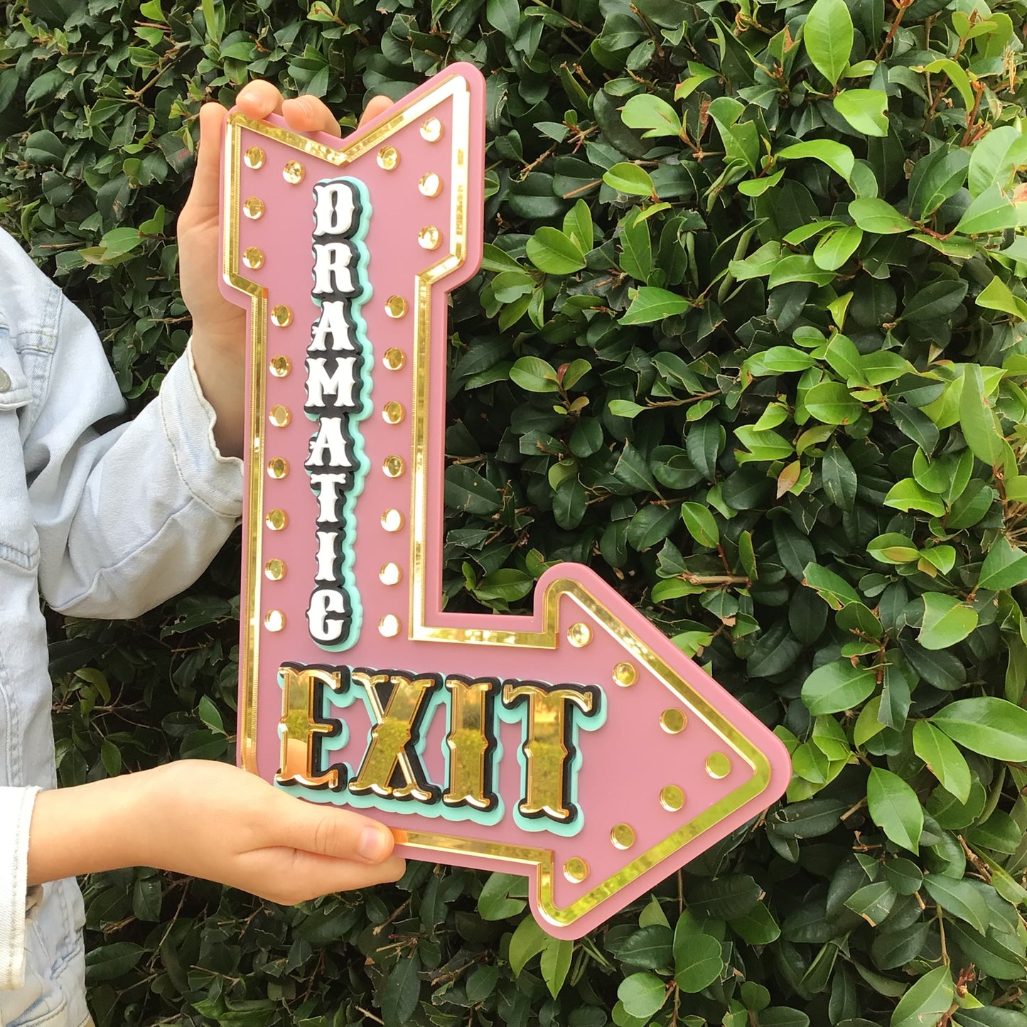 Dramatic Exit Wall Decor Sign | Marquee Arrow Wall Art | Whimsical Statement Piece for Gallery Walls, Kids Rooms & Playrooms