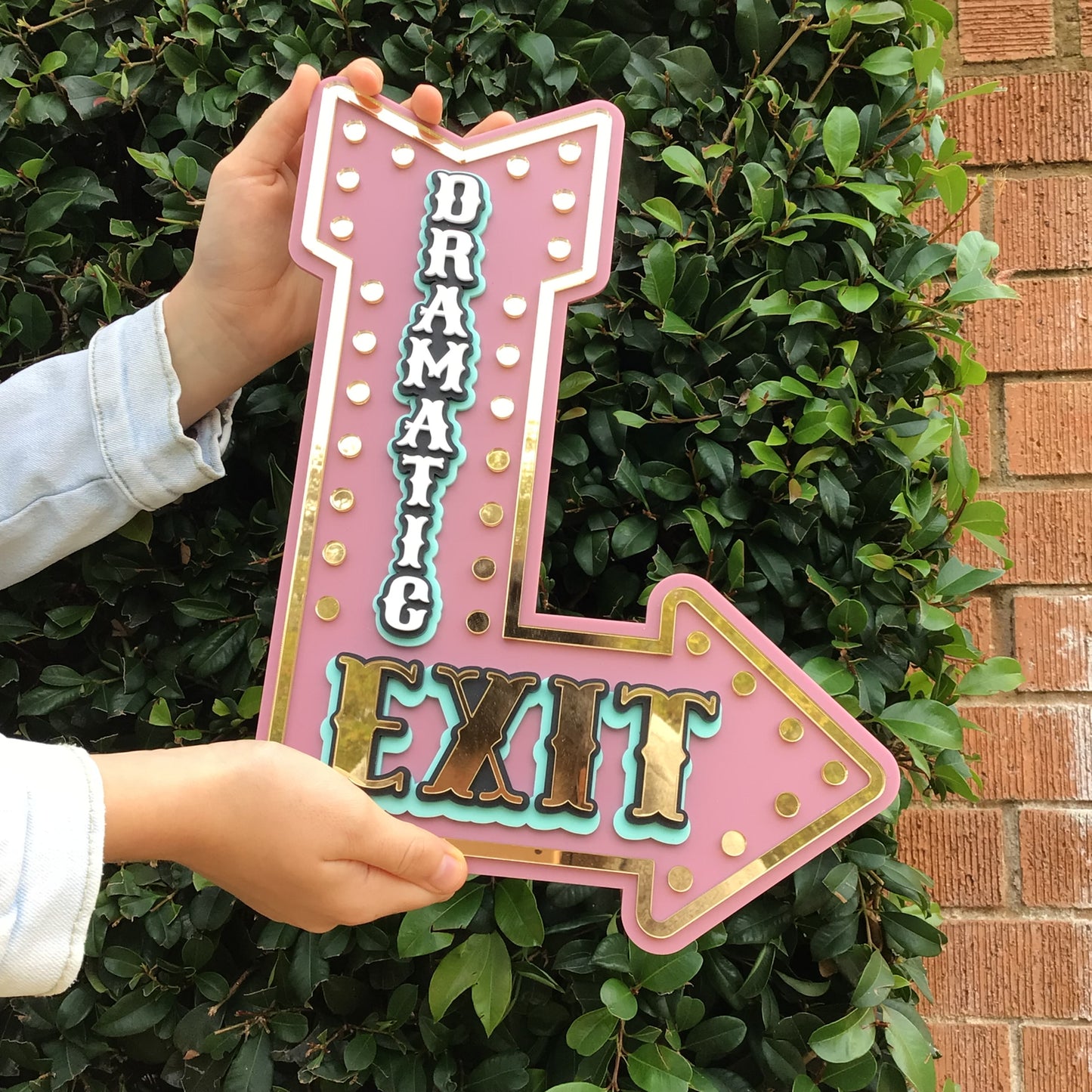Dramatic Exit Wall Decor Sign | Marquee Arrow Wall Art | Whimsical Statement Piece for Gallery Walls, Kids Rooms & Playrooms