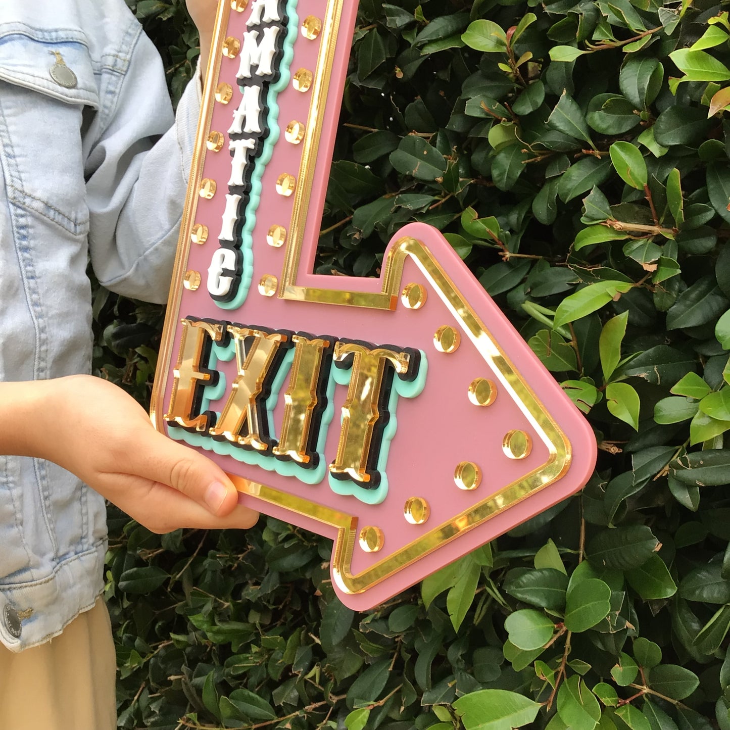 Dramatic Exit Wall Decor Sign | Marquee Arrow Wall Art | Whimsical Statement Piece for Gallery Walls, Kids Rooms & Playrooms