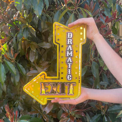 Theatre Inspired Wall Decor Dramatic Exit Sign | Vintage Marquee Arrow | Playroom, Studio or Creative Space Wall Art
