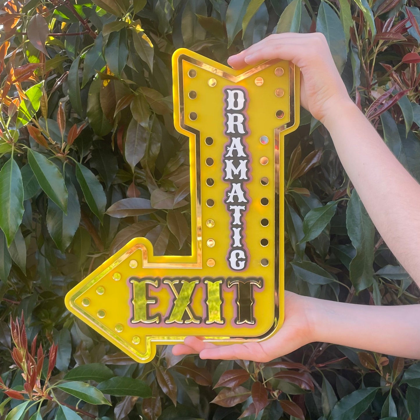 Theatre Inspired Wall Decor Dramatic Exit Sign | Vintage Marquee Arrow | Playroom, Studio or Creative Space Wall Art