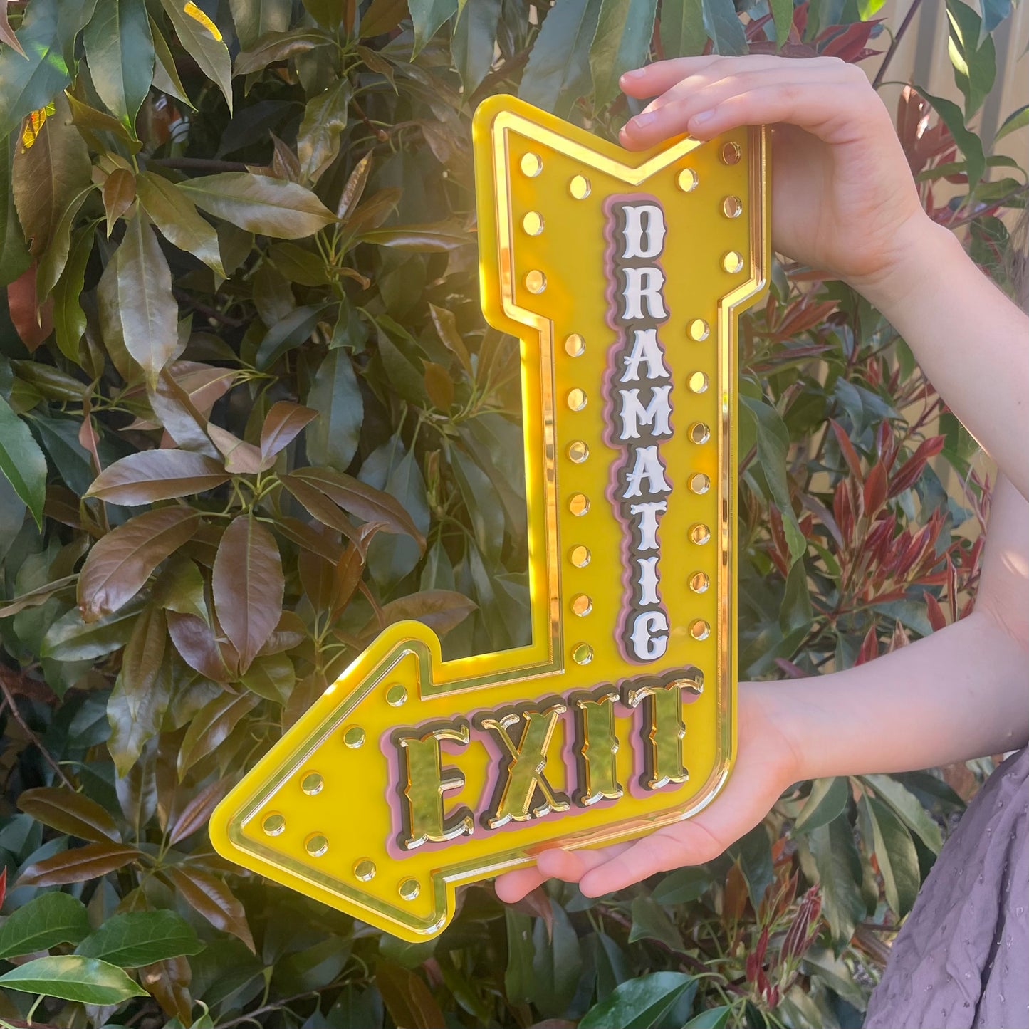 Theatre Inspired Wall Decor Dramatic Exit Sign | Vintage Marquee Arrow | Playroom, Studio or Creative Space Wall Art
