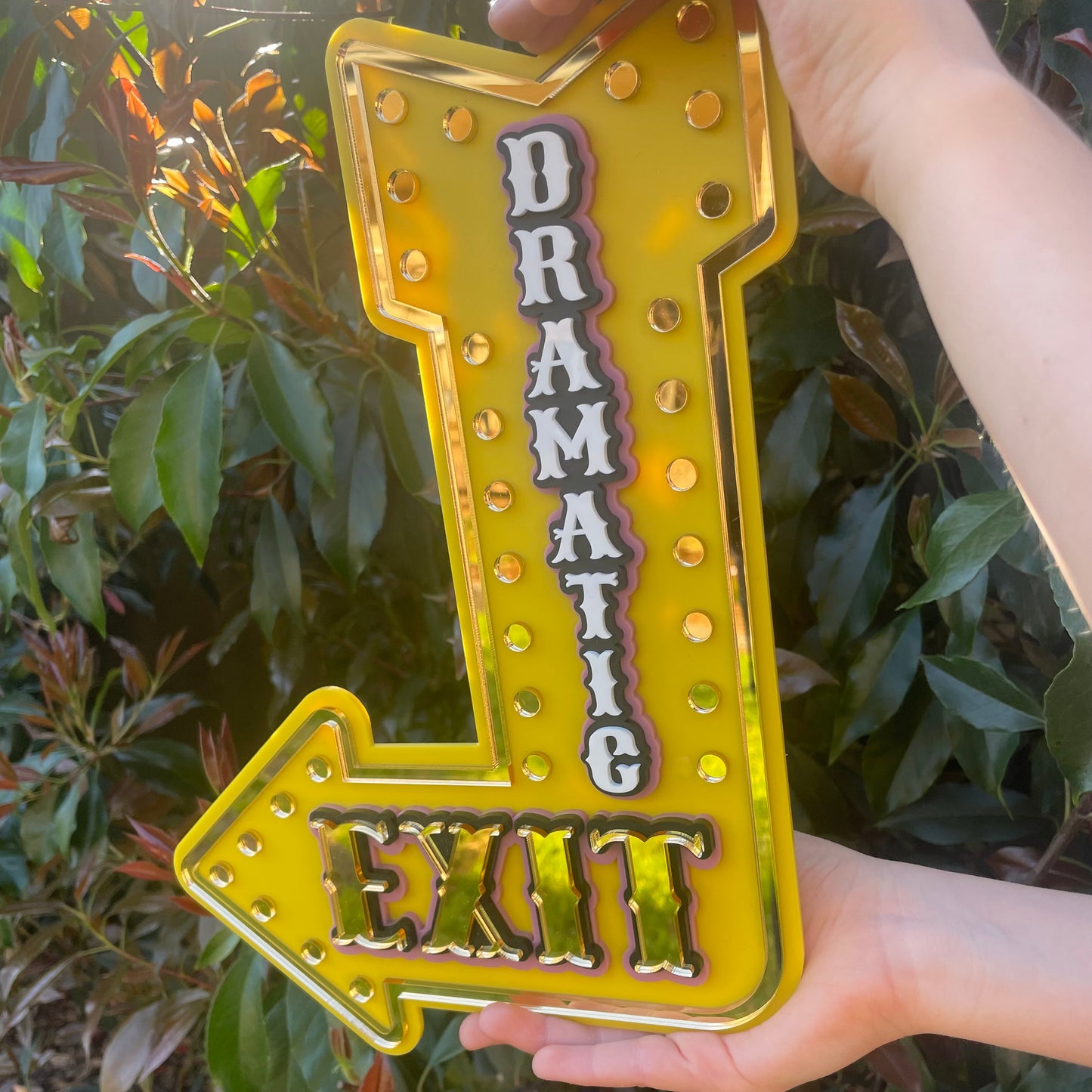 Theatre Inspired Wall Decor Dramatic Exit Sign | Vintage Marquee Arrow | Playroom, Studio or Creative Space Wall Art