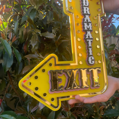 Theatre Inspired Wall Decor Dramatic Exit Sign | Vintage Marquee Arrow | Playroom, Studio or Creative Space Wall Art