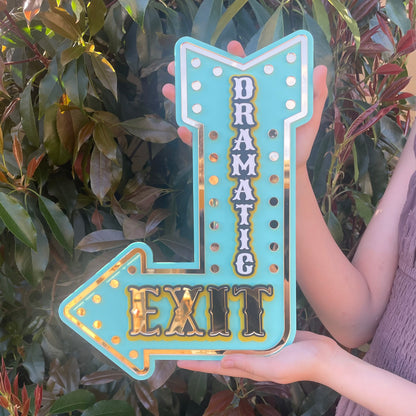 Playroom Wall Decor Dramatic Exit Sign | Fun Marquee Arrow Wall Art | Whimsical Statement Piece for Kids Rooms & Creative Spaces