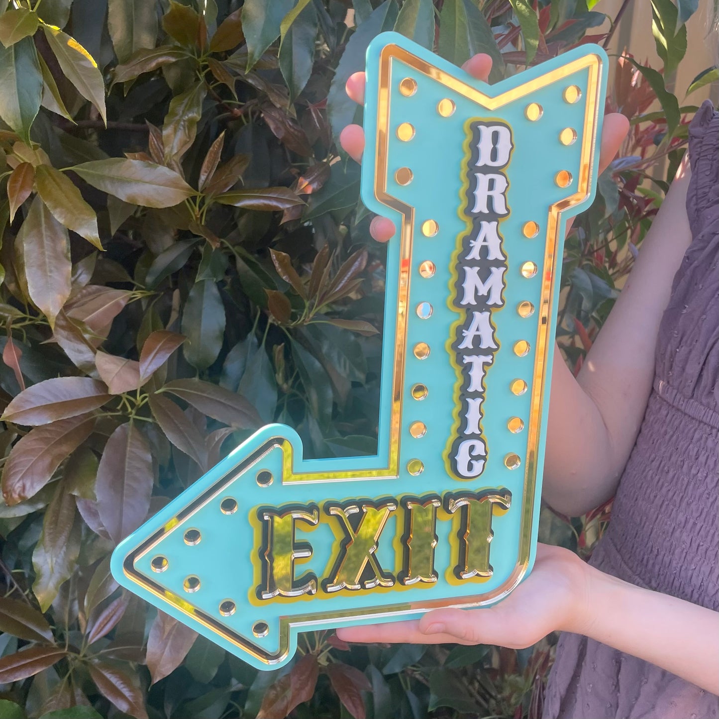 Playroom Wall Decor Dramatic Exit Sign | Fun Marquee Arrow Wall Art | Whimsical Statement Piece for Kids Rooms & Creative Spaces