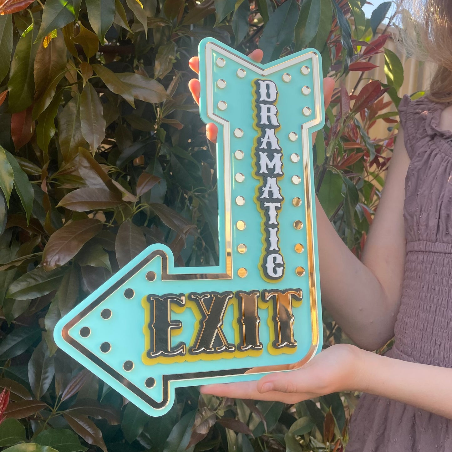 Playroom Wall Decor Dramatic Exit Sign | Fun Marquee Arrow Wall Art | Whimsical Statement Piece for Kids Rooms & Creative Spaces