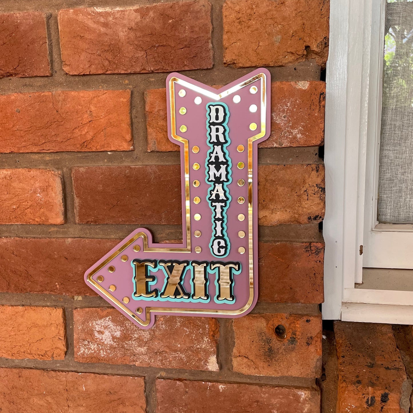 Dramatic Exit Wall Decor Sign | Marquee Arrow Wall Art | Whimsical Statement Piece for Gallery Walls, Kids Rooms & Playrooms