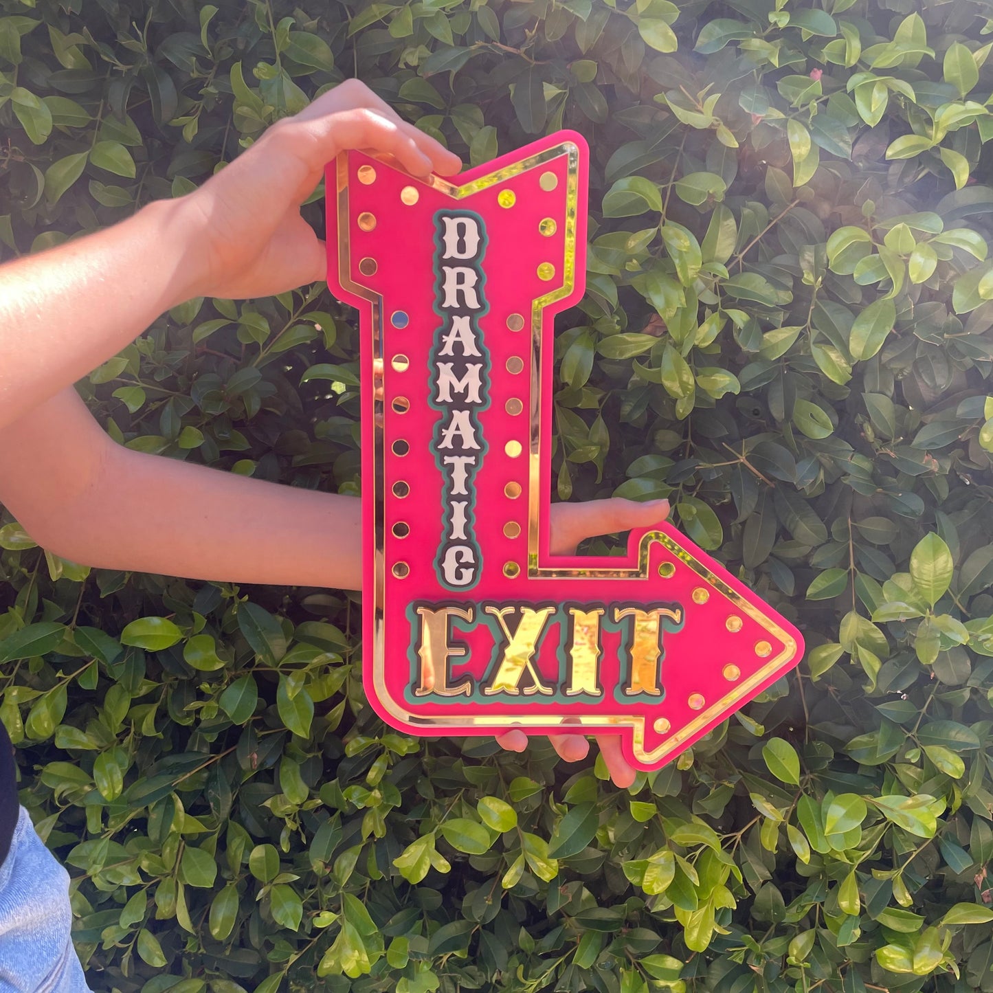 Girls Room Wall Decor Dramatic Exit Sign | Kids Room Statement Wall Art | Whimsical Marquee Arrow for Playroom or Bedroom