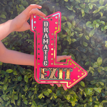 Girls Room Wall Decor Dramatic Exit Sign | Kids Room Statement Wall Art | Whimsical Marquee Arrow for Playroom or Bedroom