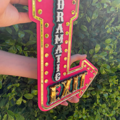 Girls Room Wall Decor Dramatic Exit Sign | Kids Room Statement Wall Art | Whimsical Marquee Arrow for Playroom or Bedroom